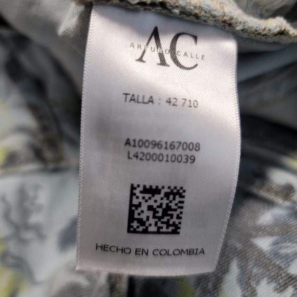 Arturo Calle Men's Cotton 42 Palm Tree Bermuda Denim Jean Shorts Tropical Grunge - Picture 7 of 10